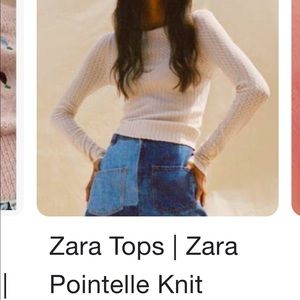 Like New Zara Pointelle Long sleeve knit top